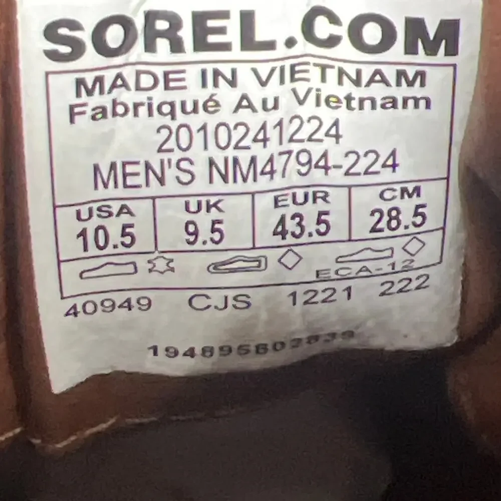 Sorel Men's Madson II Moc Toe Brown Waterproof Leather Boots Size 10.5